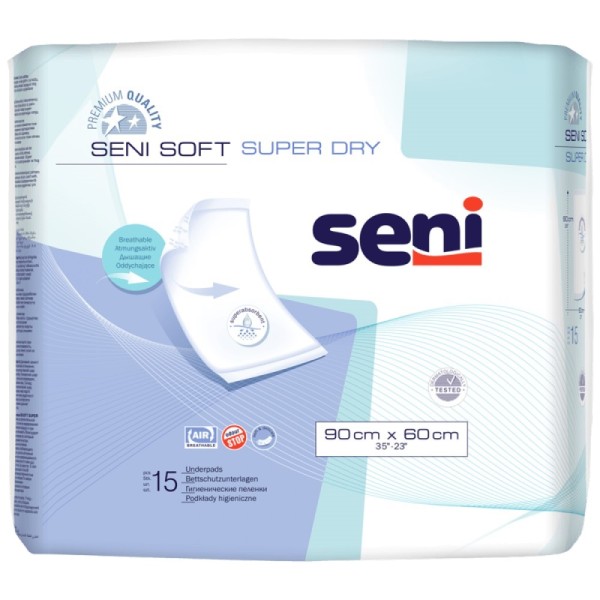 Seni Soft Bettschutzunterlage Super Dry 90x60cm 4x15 St